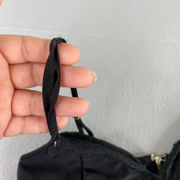 Bebe Y2K Black Bodycon Tank Baby Doll Cutout Mini Dress Size Large Stretch - Picture 9 of 16